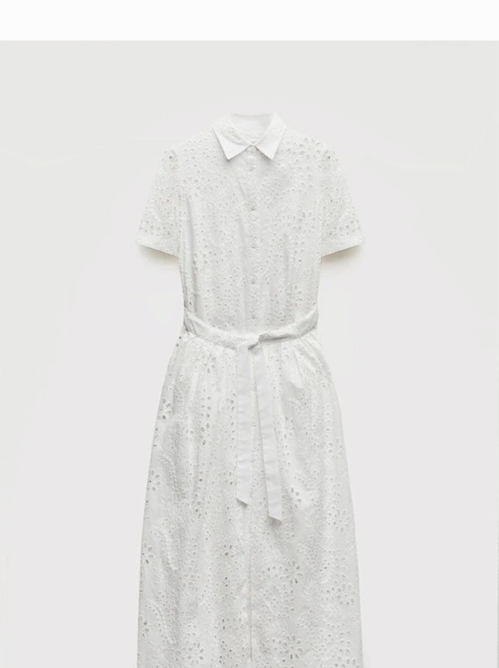 ZW Collection Embroidered Shirtdress in White Like New